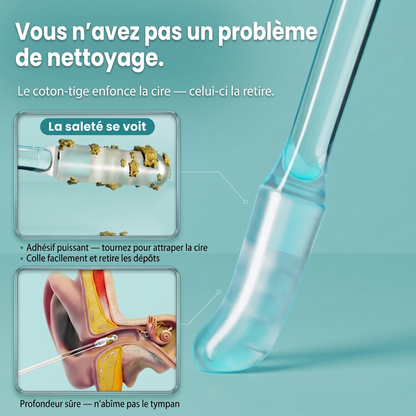 Nettoyant d’oreilles adhésif réutilisable