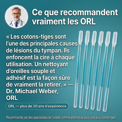 Nettoyant d’oreilles adhésif réutilisable