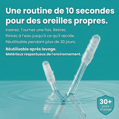 Nettoyant d’oreilles adhésif réutilisable